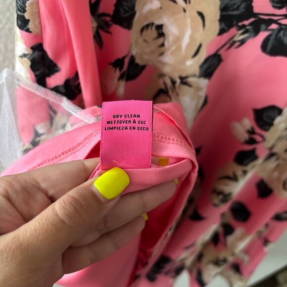 Betsey Johnson Pink Floral Fit and Flare Pleated Mini Dress Size 6 - Picture 9 of 10